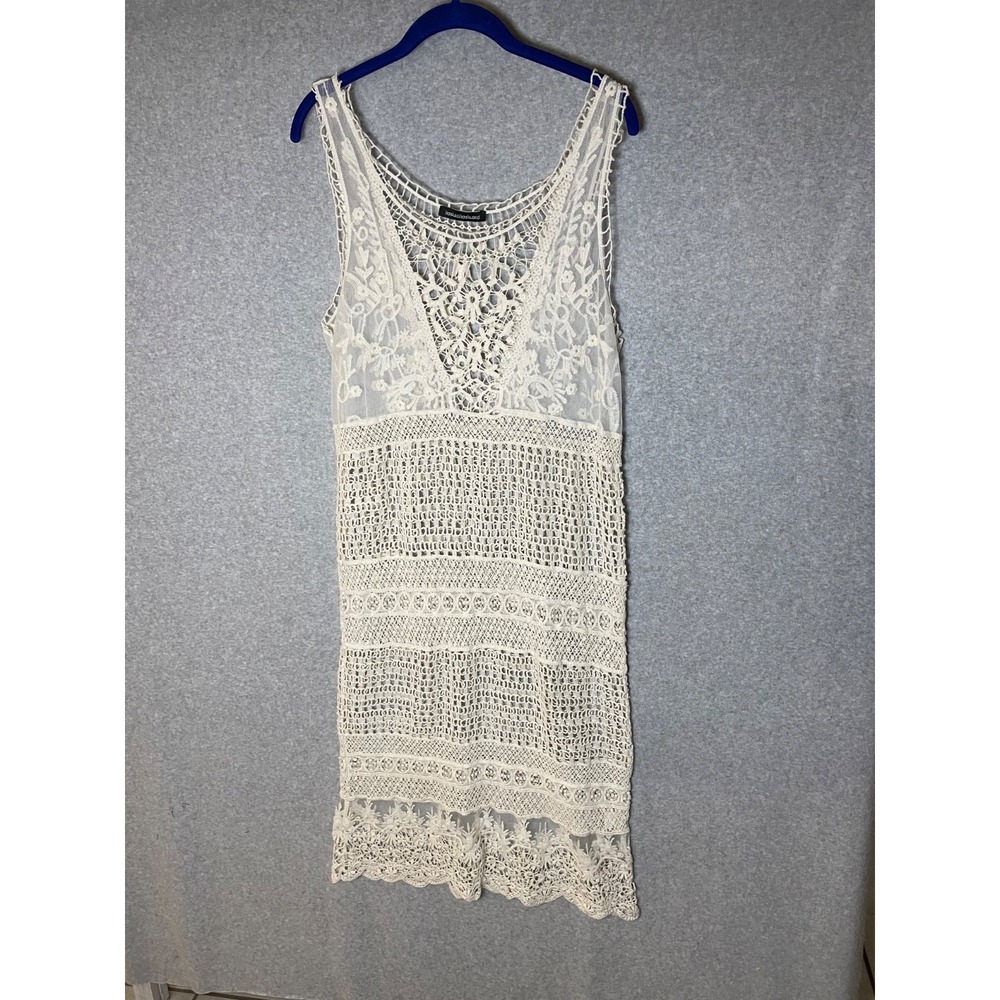 Knitted Maxi Dress Medium Crochetted Western Boho Layering Festival‎ Coachella
